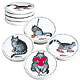 Cat 
Teapot, Jars, Saucers, Bowls, Plates