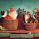Cat 
Teapot, Jars, Saucers, Bowls, Plates